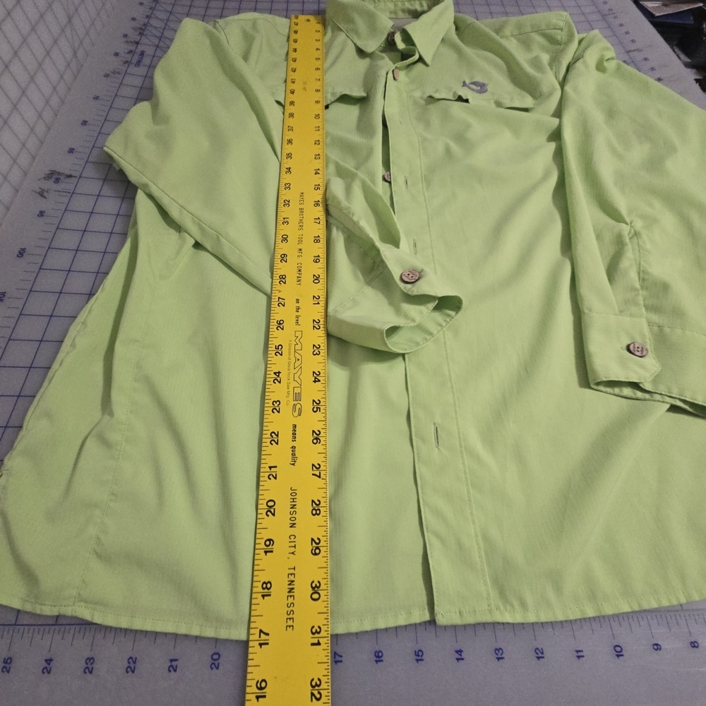 Mojo Preformace Fishing Light Green Button-Up Shirt, Lightweighr, SPF, Outdoor - Picture 5 of 9